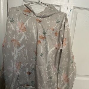 Floral Gray Hoodie Sweatshirt